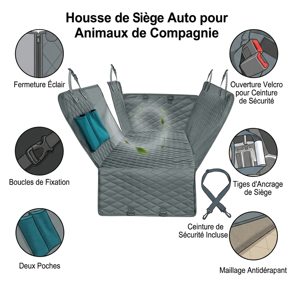 Housse de Siège Auto pour Chien – Voiture propre, chien heureux