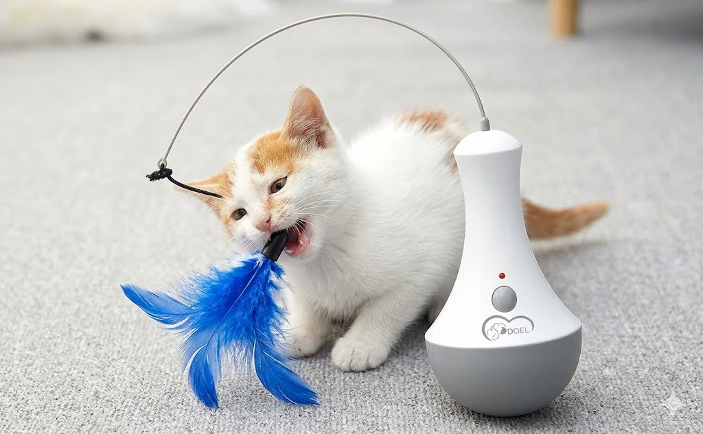 Jouet Interactif à Plumes pour Chat – La chasse sans quitter la maison