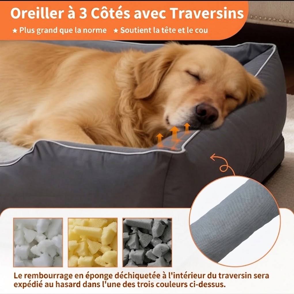 Panier - Lit Orthopédique pour Chien | Tailles M à 3XL