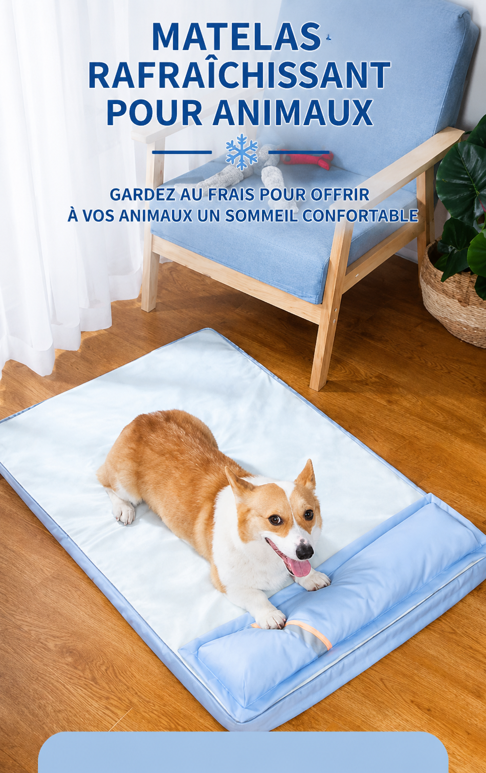 Matelas Rafraîchissant avec Oreiller pour Chien – Confort & Fraîcheur Garantis