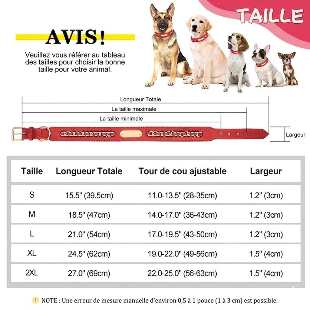 Collier en Cuir Personnalisé pour Chien – Élégant et unique