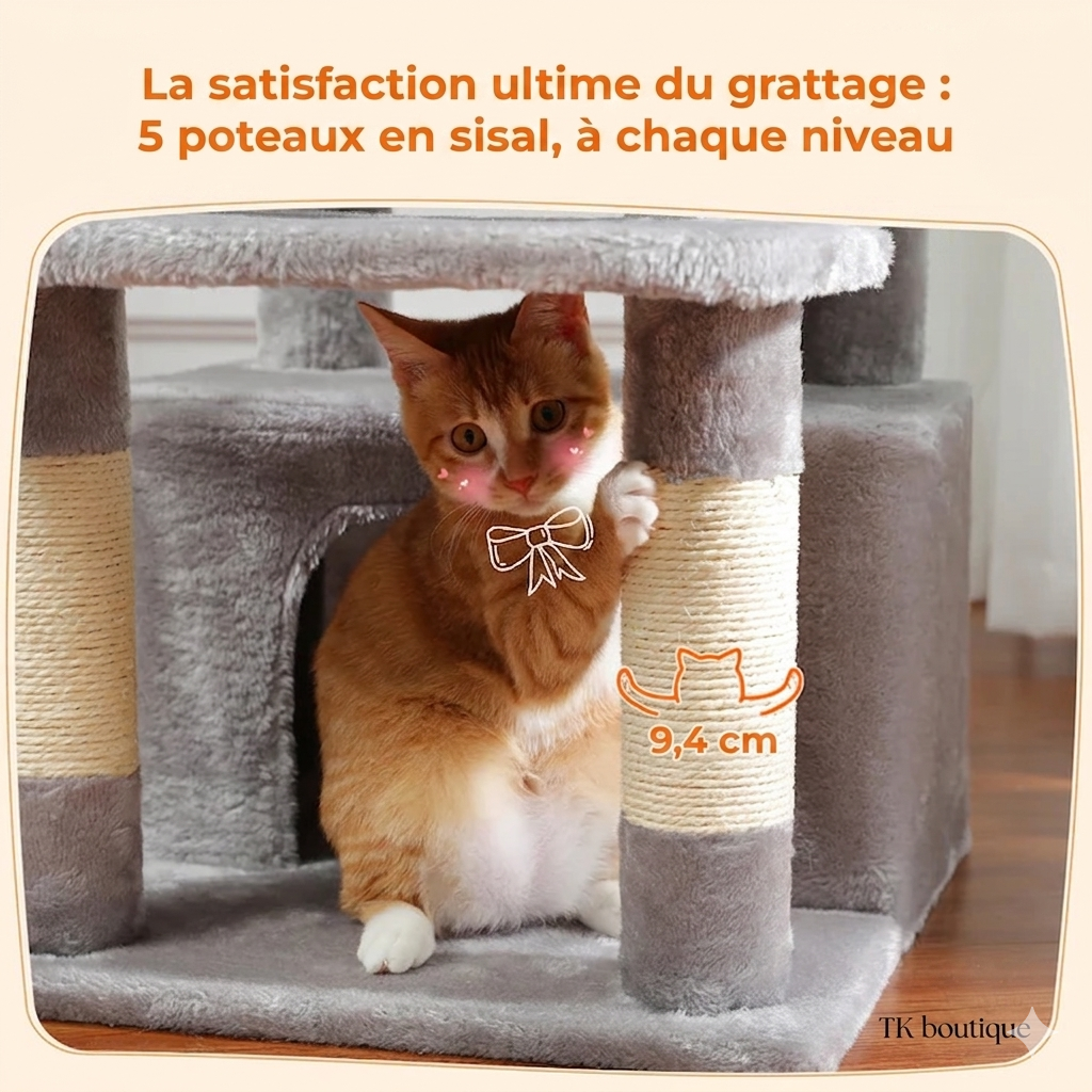 Arbre à Chat Multi-Niveaux – Son royaume à lui