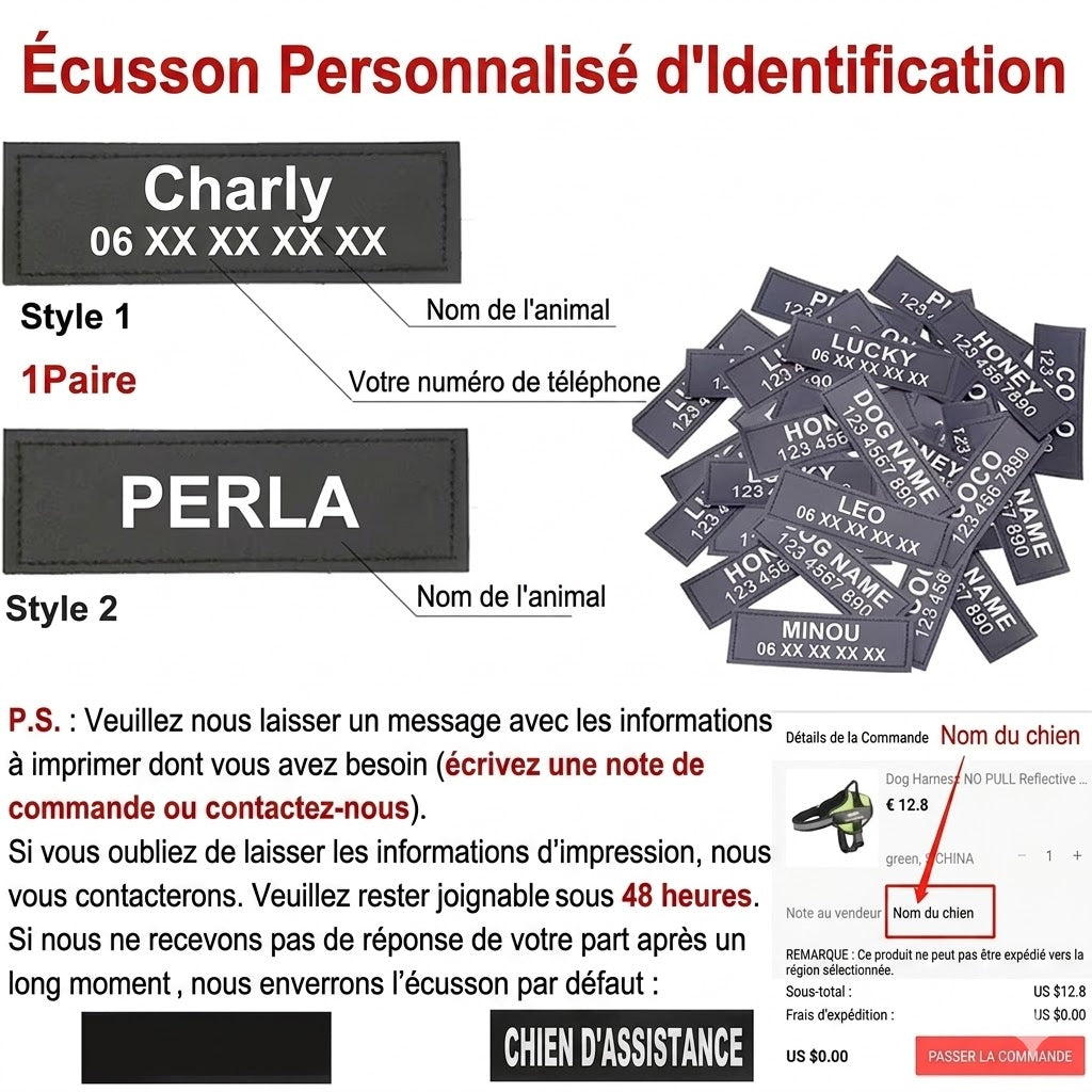 Harnais Gilet Personnalisable pour Chien – Son harnais, son identité