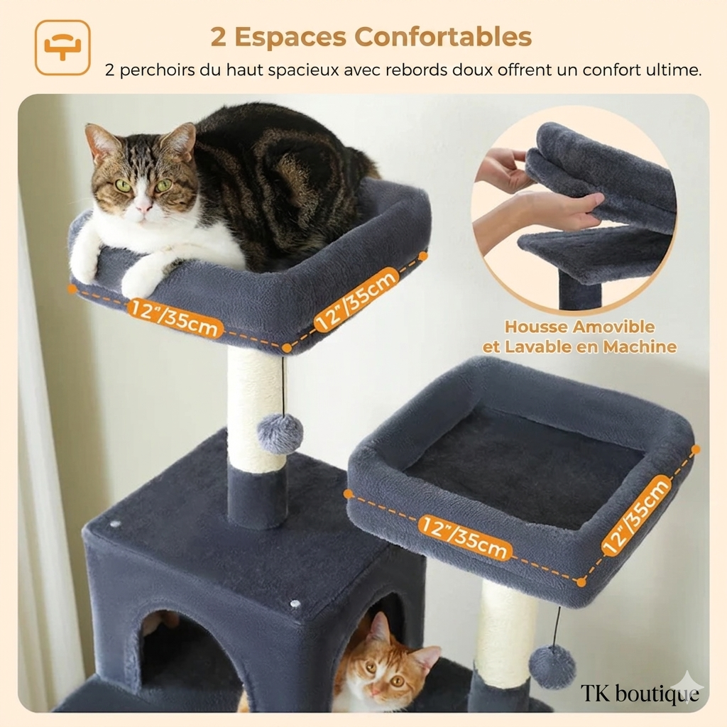 Arbre à Chat Multi-Niveaux – Son royaume à lui