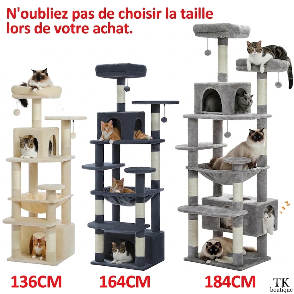 Arbre à Chat Multi-Niveaux – Son royaume à lui