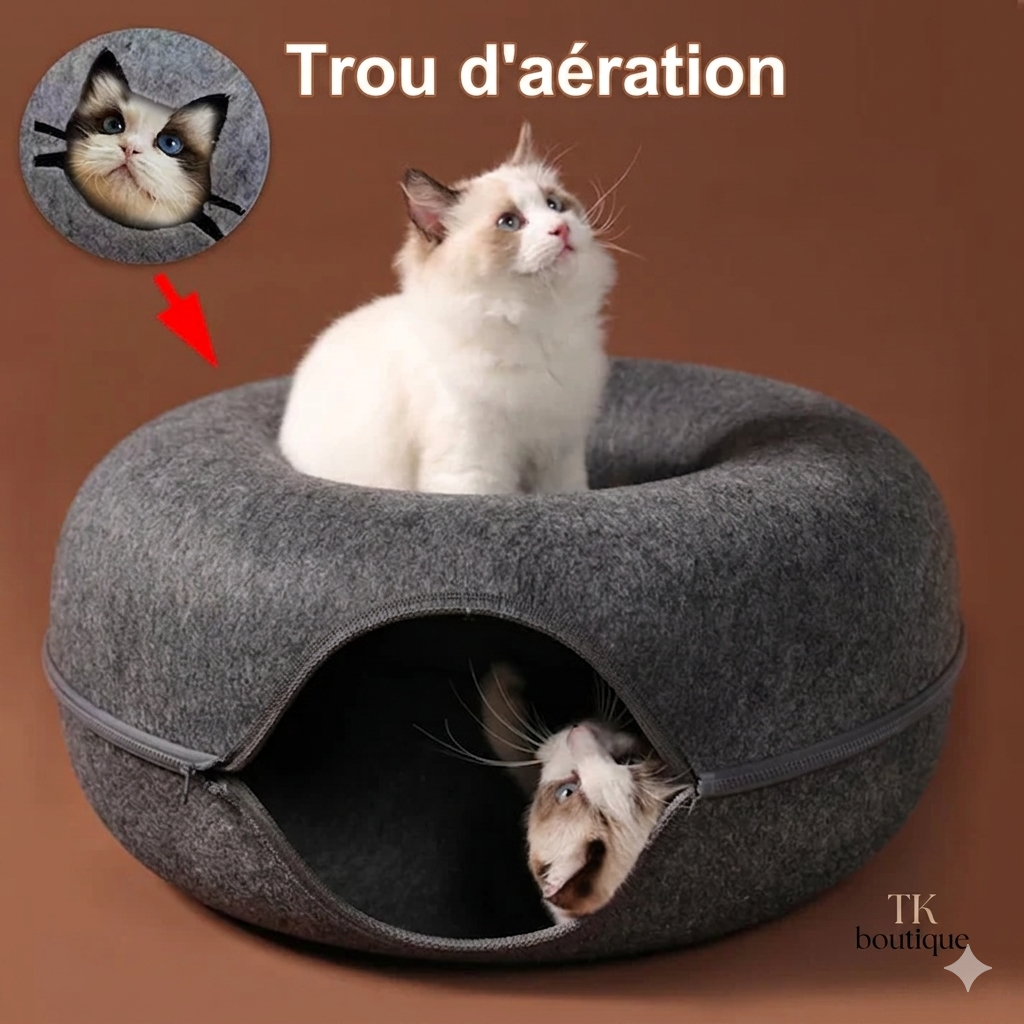 Tunnel Donut pour Chat – Disparaît dedans, ressort fou de joie
