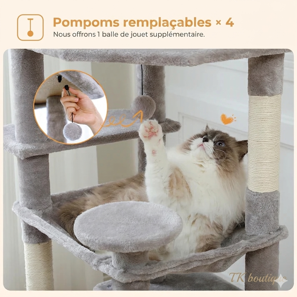 Arbre à Chat Multi-Niveaux – Son royaume à lui