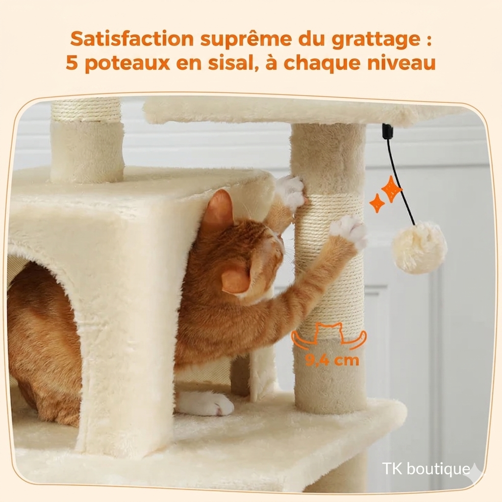 Arbre à Chat Multi-Niveaux – Son royaume à lui