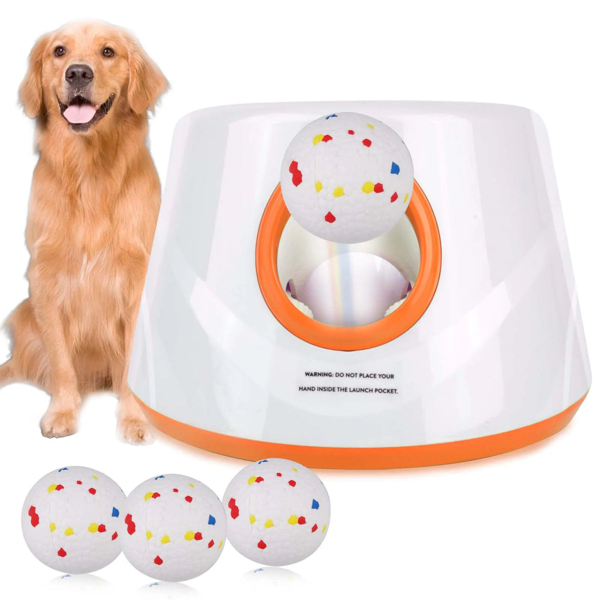 Lanceur Automatique de Balles pour Chien – 3 Distances, Capteur Infrarouge, 3 Balles Incluses
