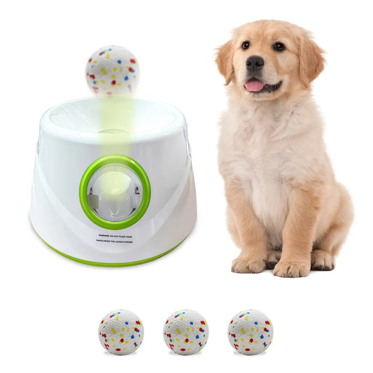 Lanceur Automatique de Balles pour Chien – 3 Distances, Capteur Infrarouge, 3 Balles Incluses