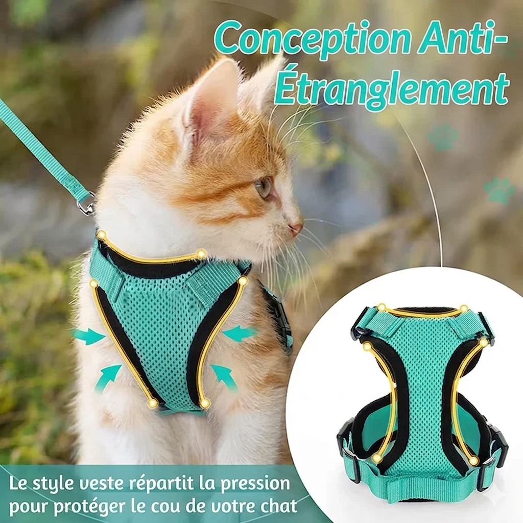 Harnais Anti-Évasion pour Chat