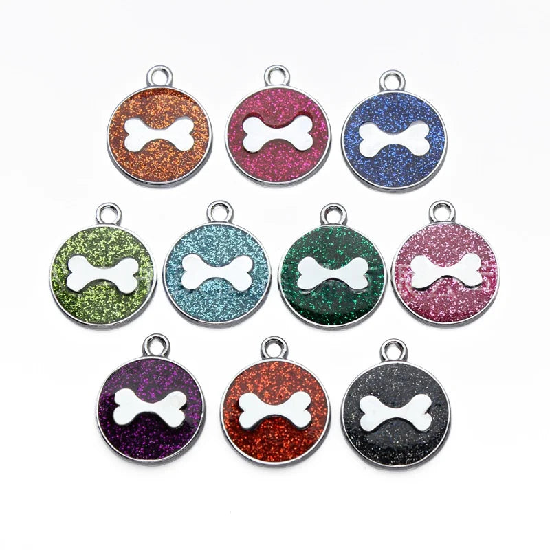 Médaille Pailletée – Gravée et Personnalisable pour Chien et Chat