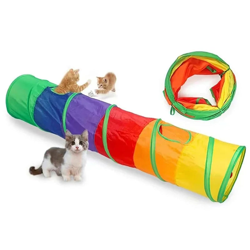 Tunnel Interactif Coloré pour Chat – Cache-cache version féline