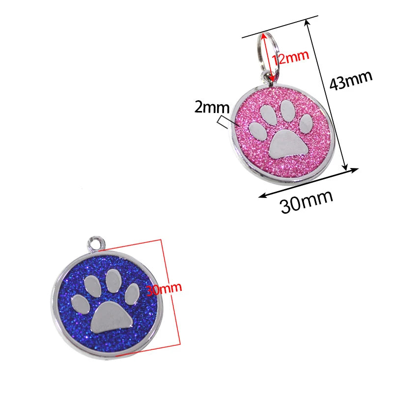 Médaille Pailletée – Gravée et Personnalisable pour Chien et Chat