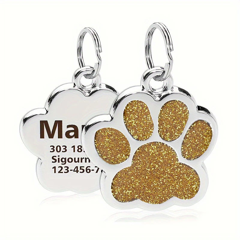 Médaille Pailletée – Gravée et Personnalisable pour Chien et Chat