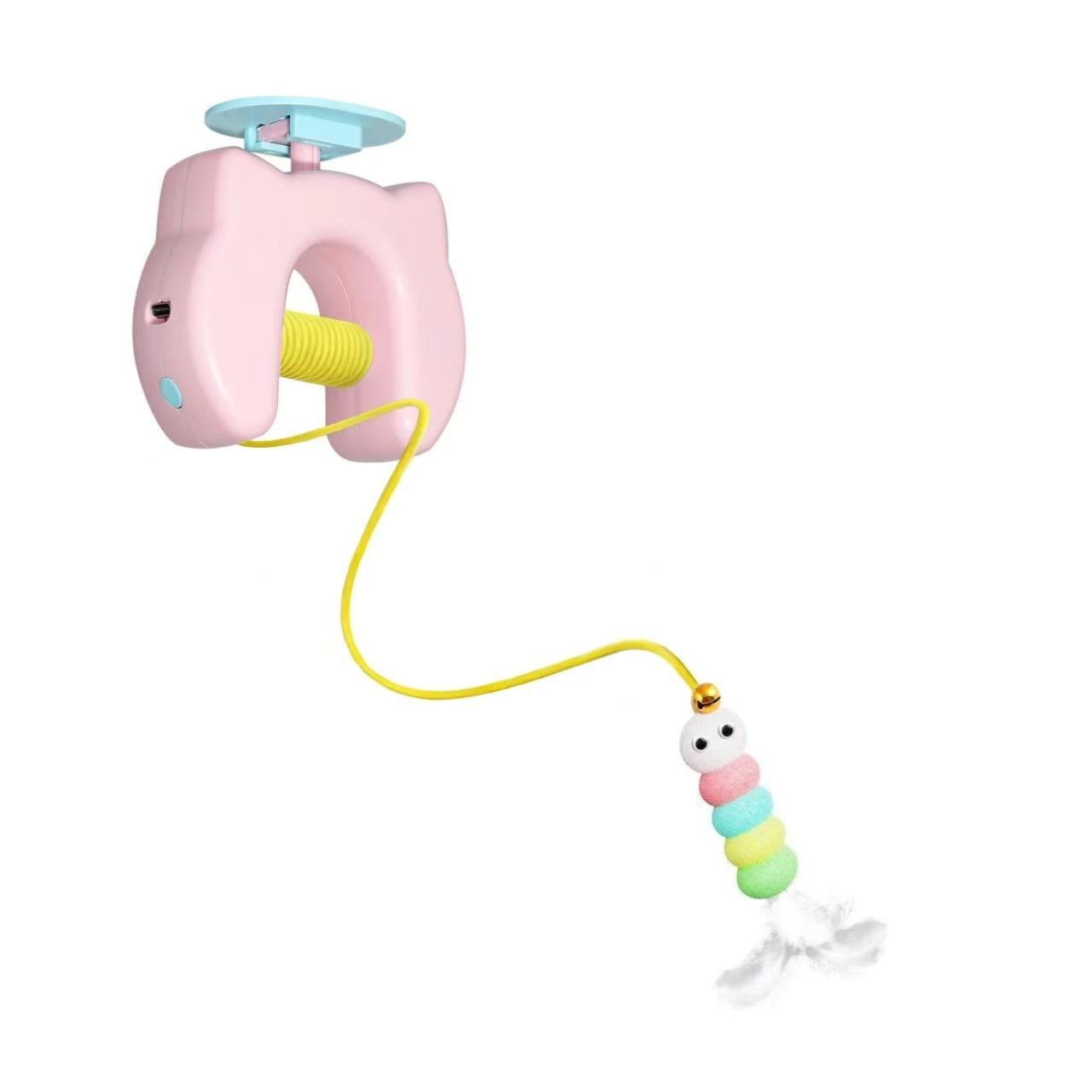 Jouet Électrique pour Chat – 2 Cordes & Plumes, Fixation Porte
