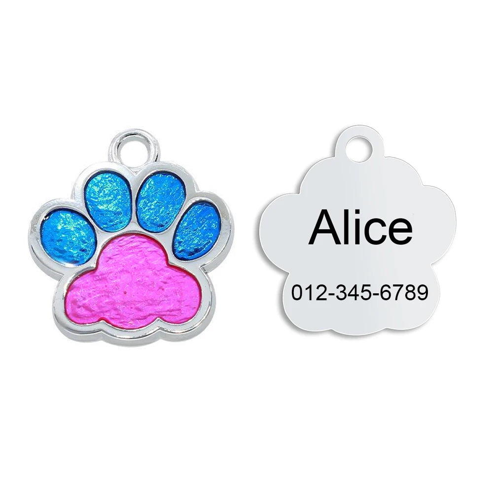 Médaille Pailletée – Gravée et Personnalisable pour Chien et Chat