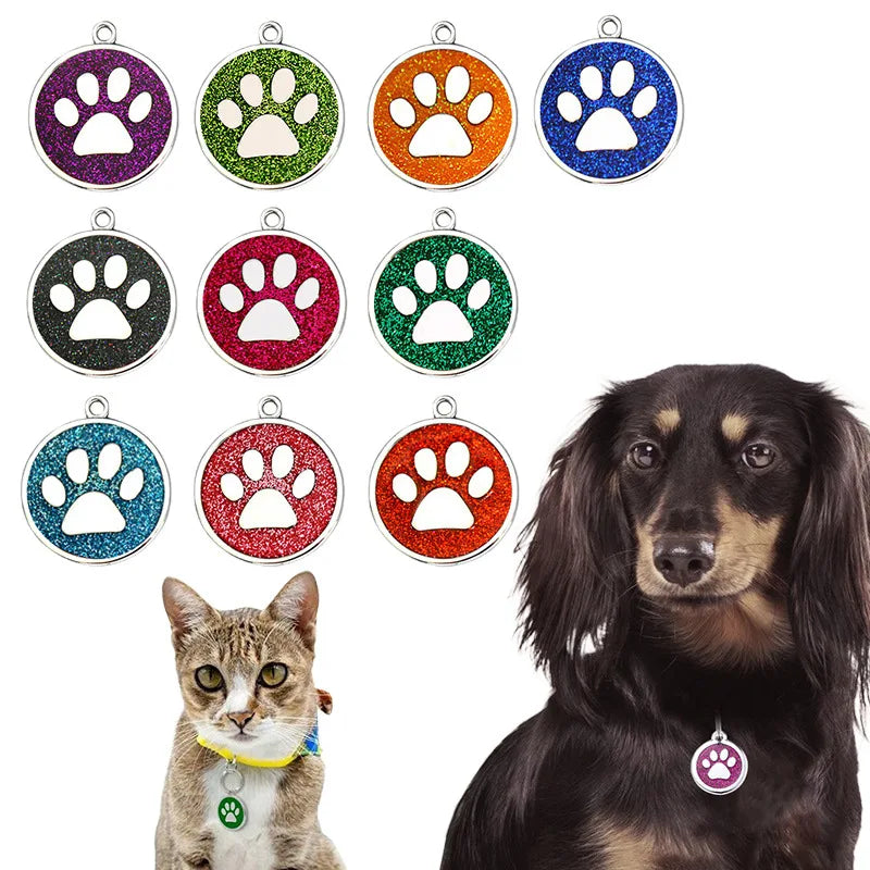 Médaille Pailletée – Gravée et Personnalisable pour Chien et Chat