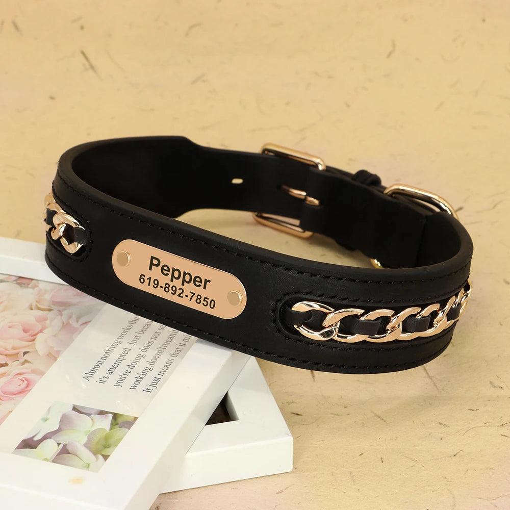 Collier en Cuir Personnalisé pour Chien – Élégant et unique