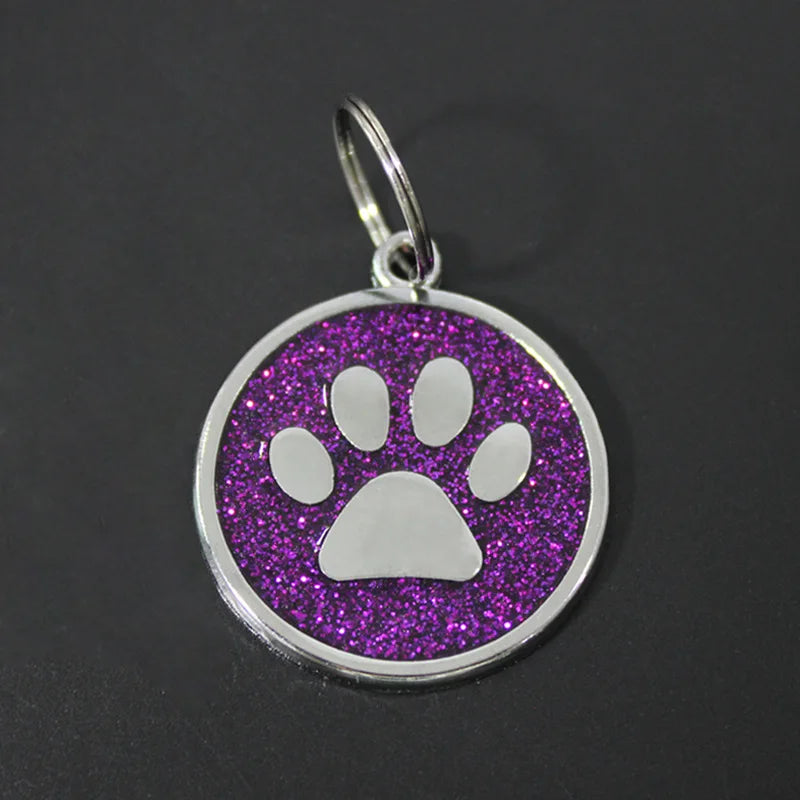 Médaille Pailletée – Gravée et Personnalisable pour Chien et Chat