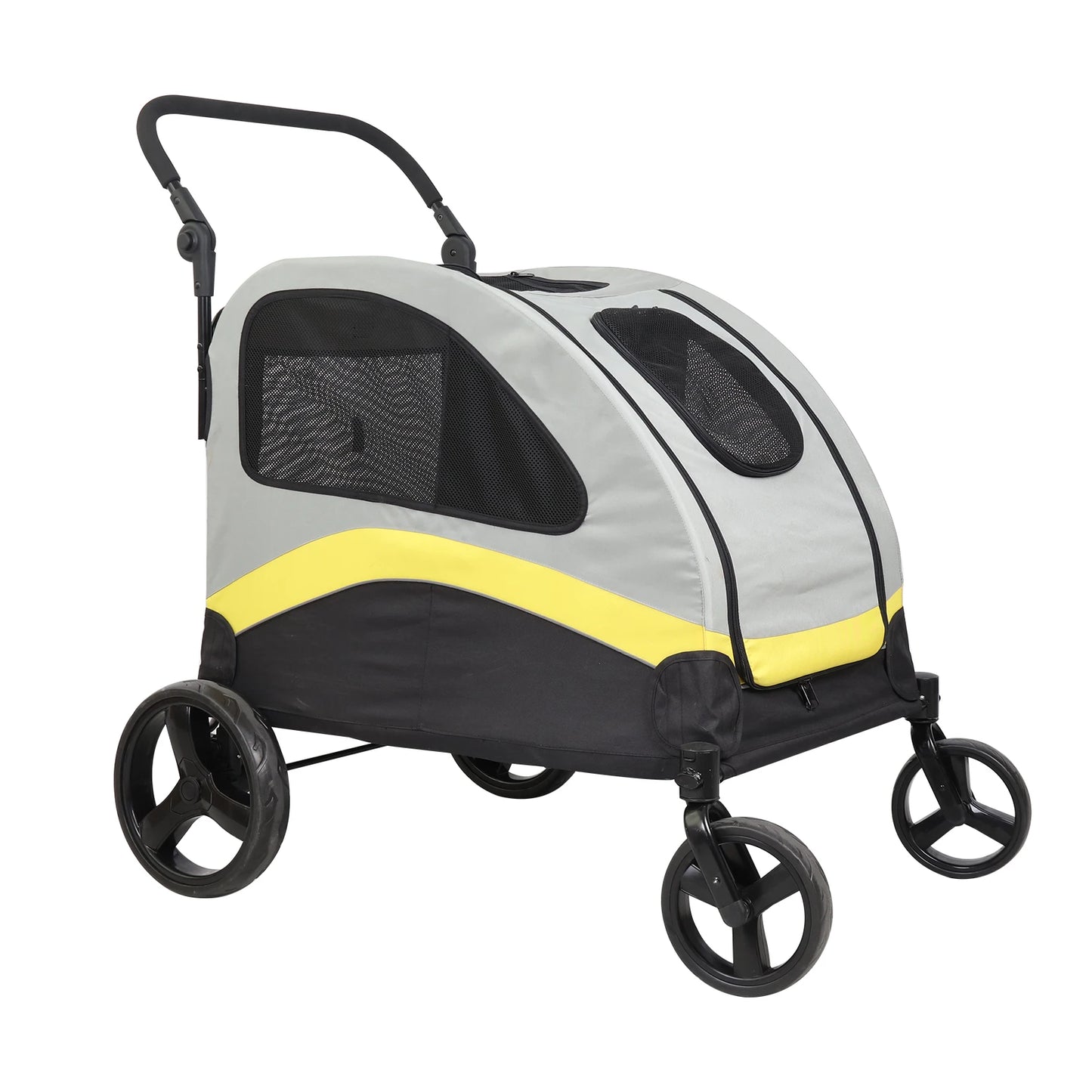 Poussette Double pour Chien – Séparateur Amovible, Pliable, Jusqu'à 42 kg