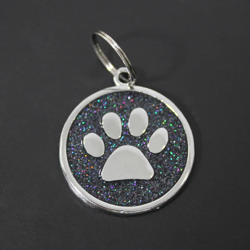 Médaille Pailletée – Gravée et Personnalisable pour Chien et Chat