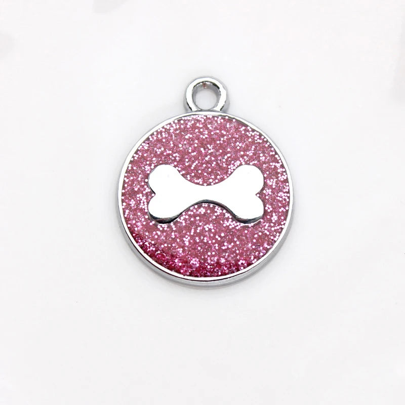 Médaille Pailletée – Gravée et Personnalisable pour Chien et Chat