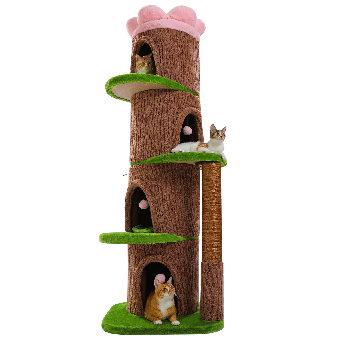 Tour arbre à chat 174 cm avec 4 cachettes et plateformes