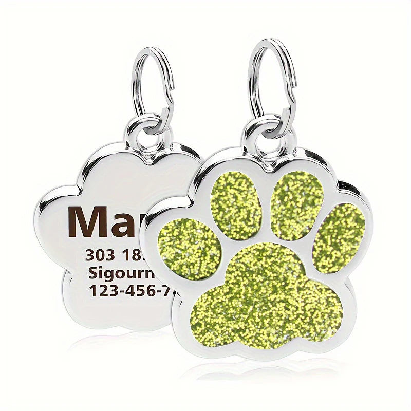 Médaille Pailletée – Gravée et Personnalisable pour Chien et Chat