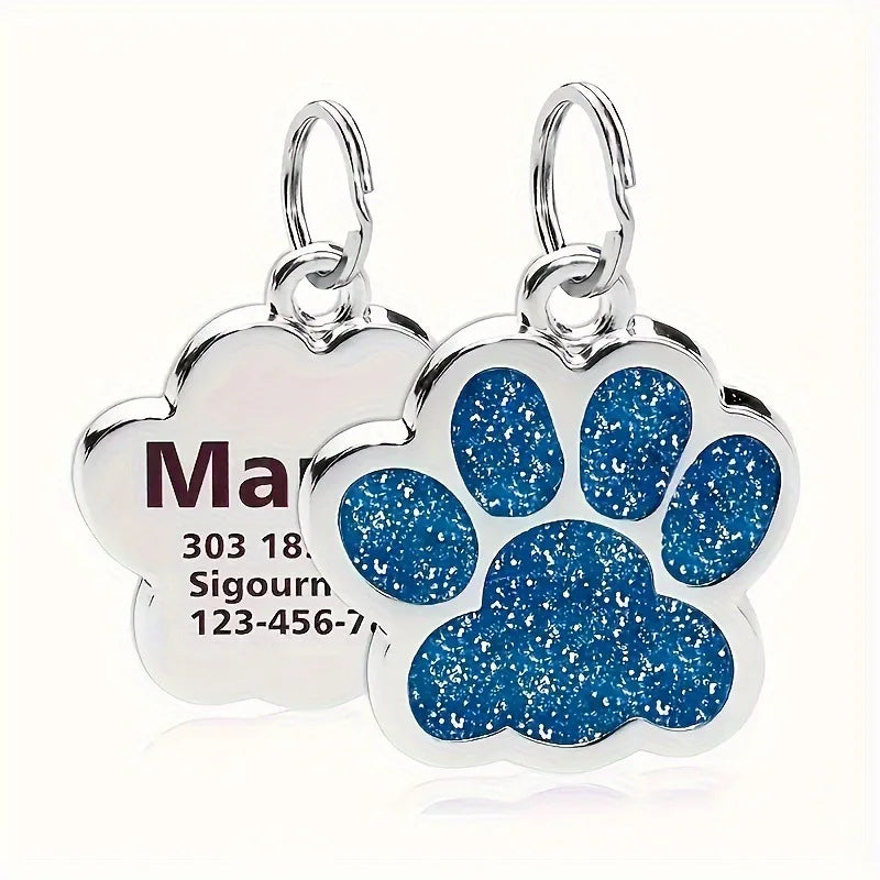 Médaille Pailletée – Gravée et Personnalisable pour Chien et Chat