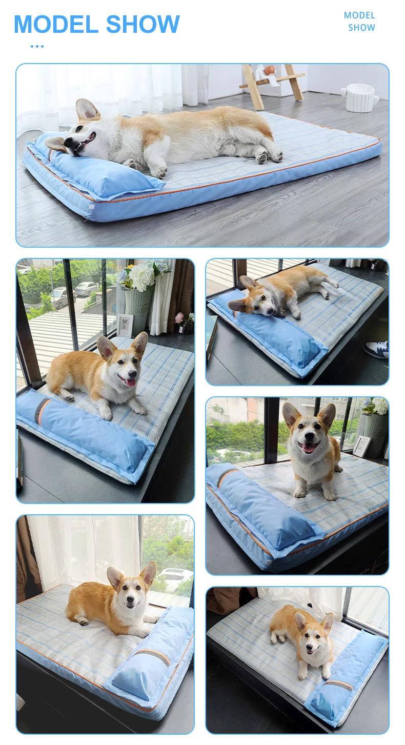 Matelas Rafraîchissant avec Oreiller pour Chien – Confort & Fraîcheur Garantis