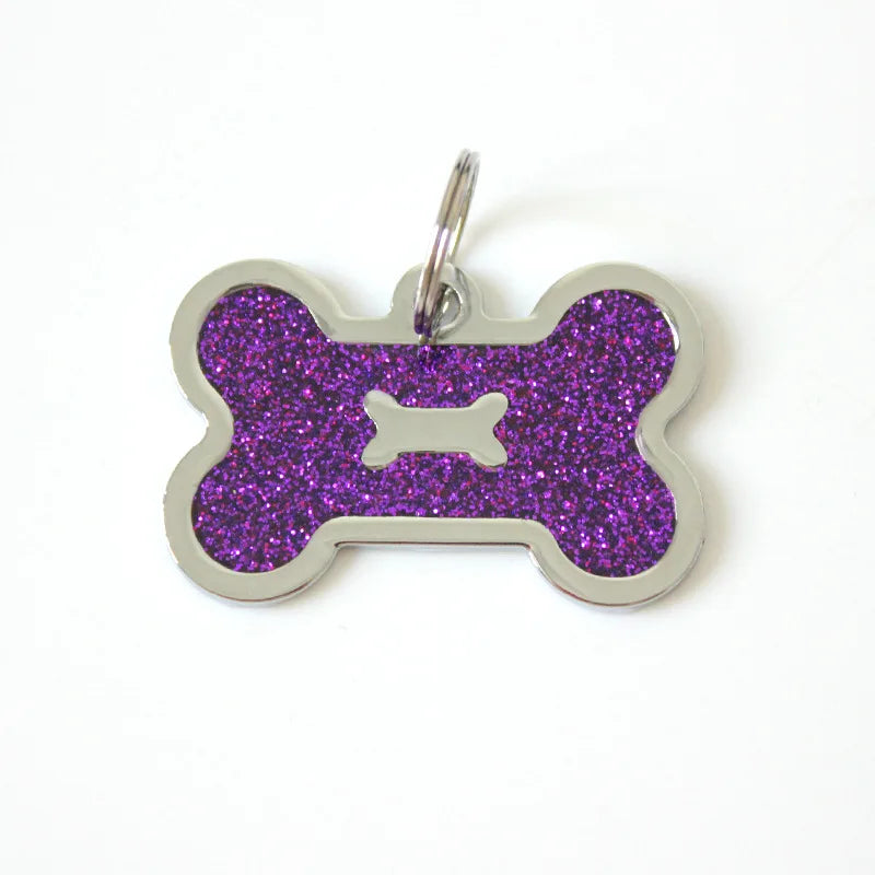 Médaille Pailletée – Gravée et Personnalisable pour Chien et Chat