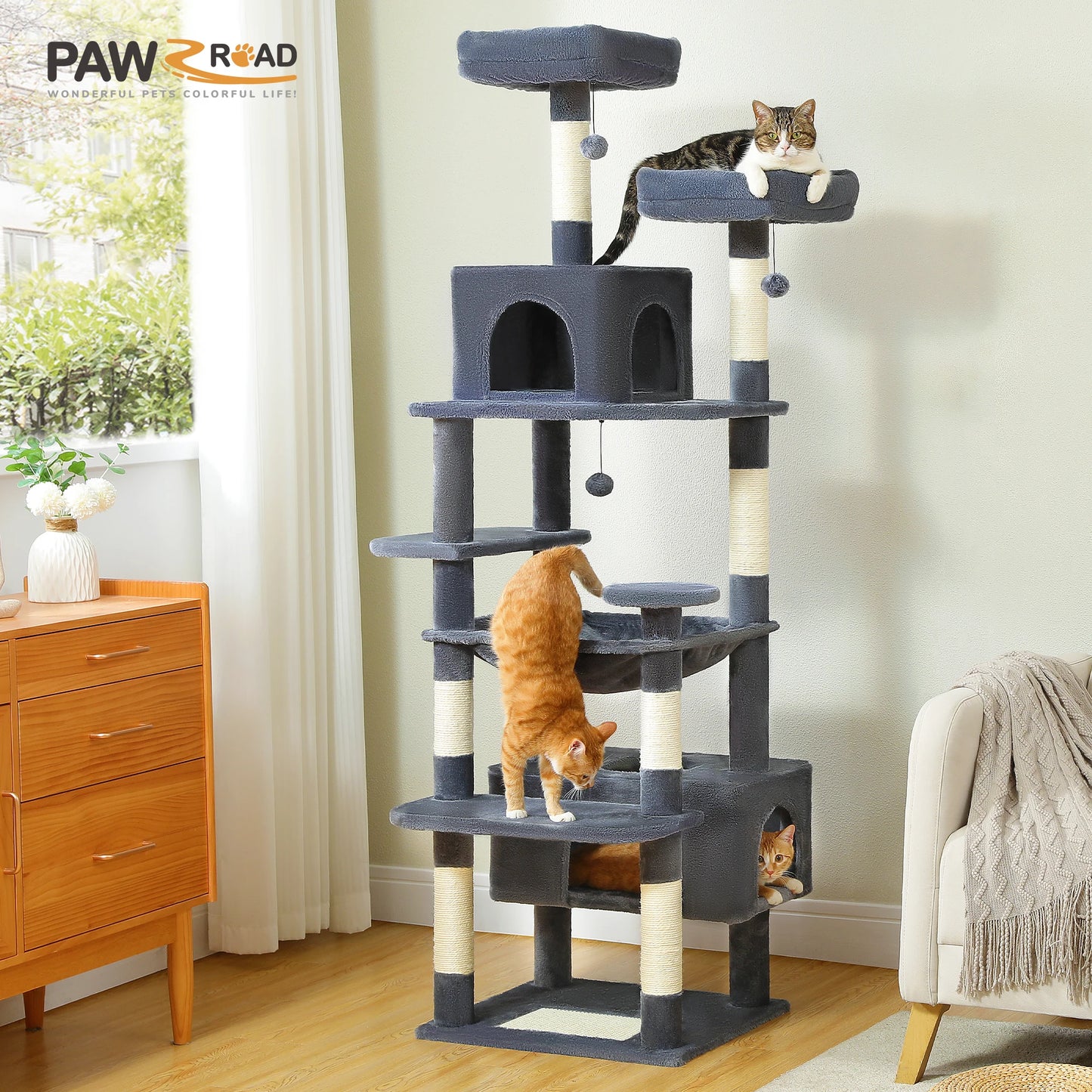 Arbre à Chat Multi-Niveaux – Son royaume à lui