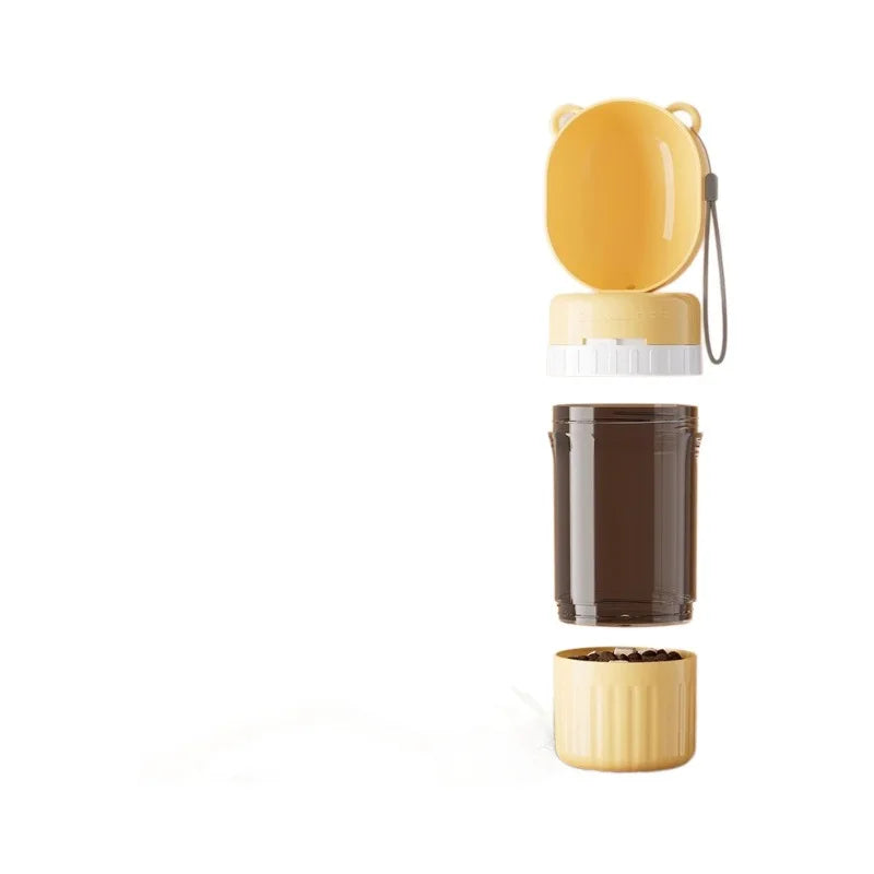 Gourde 2en1 Portable pour Chien et Chat – Eau et croquettes en balade