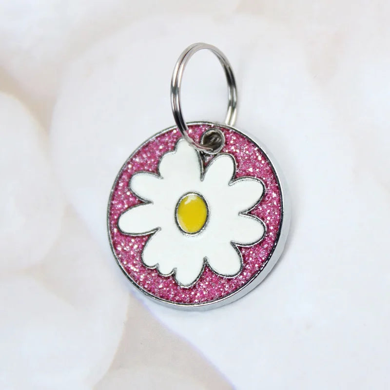 Médaille Pailletée – Gravée et Personnalisable pour Chien et Chat