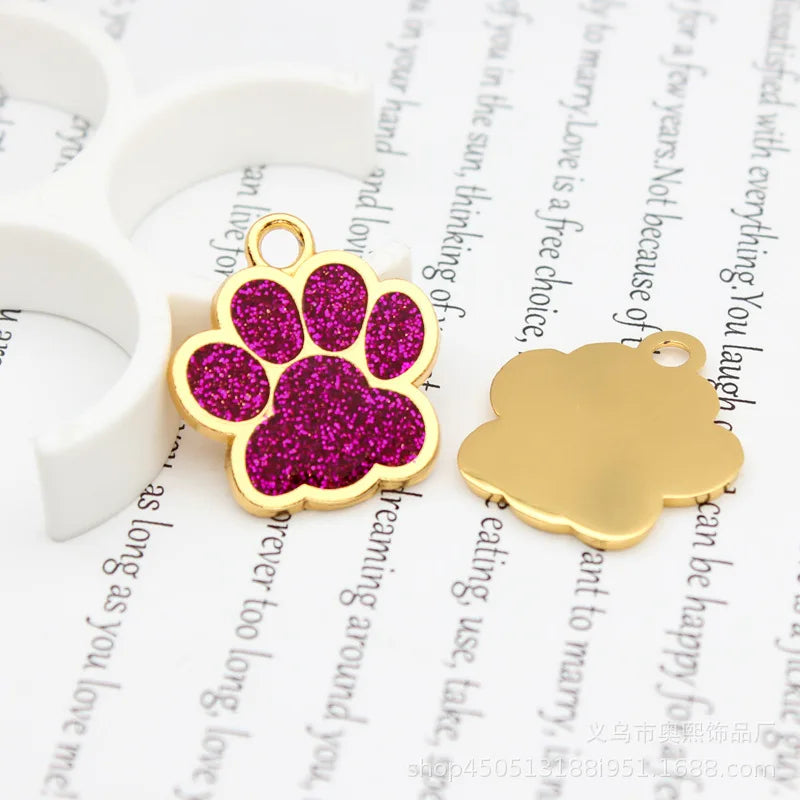 Médaille Pailletée – Gravée et Personnalisable pour Chien et Chat