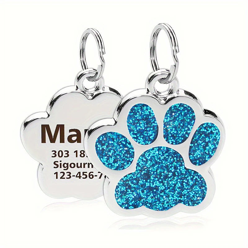 Médaille Pailletée – Gravée et Personnalisable pour Chien et Chat