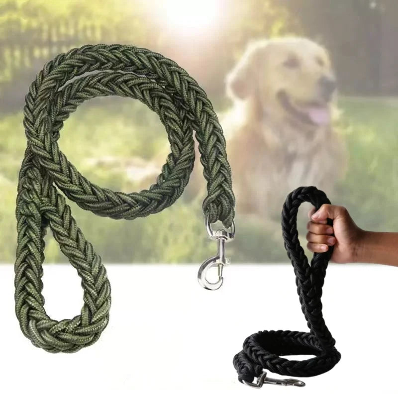 Laisse Tressée en Nylon pour Grand Chien – Solide comme un roc