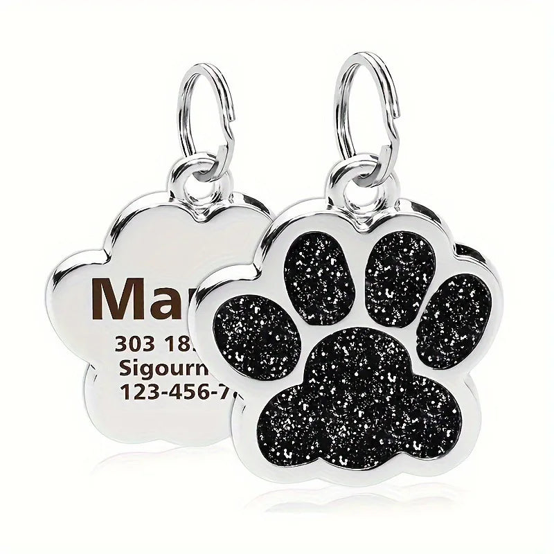 Médaille Pailletée – Gravée et Personnalisable pour Chien et Chat