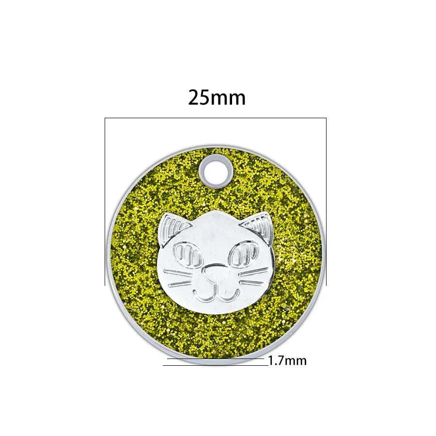 Médaille Pailletée – Gravée et Personnalisable pour Chien et Chat