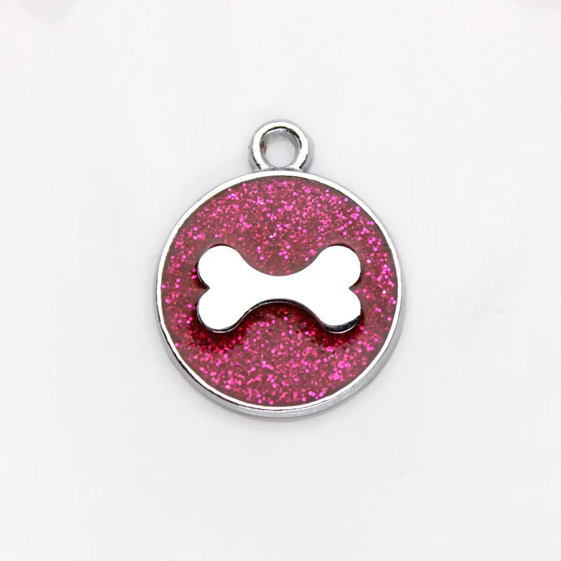 Médaille Pailletée – Gravée et Personnalisable pour Chien et Chat