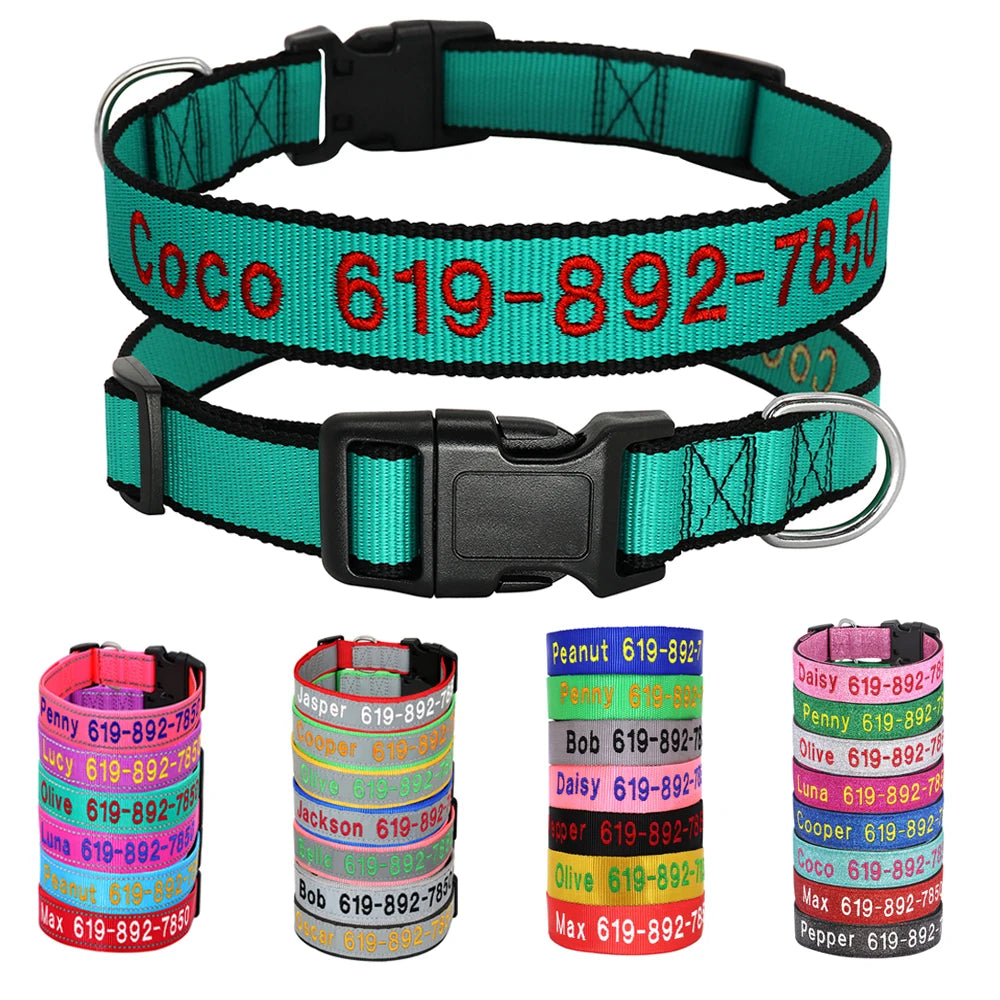 Collier Nylon Brodé Personnalisé pour Chien – Son prénom brodé sur mesure