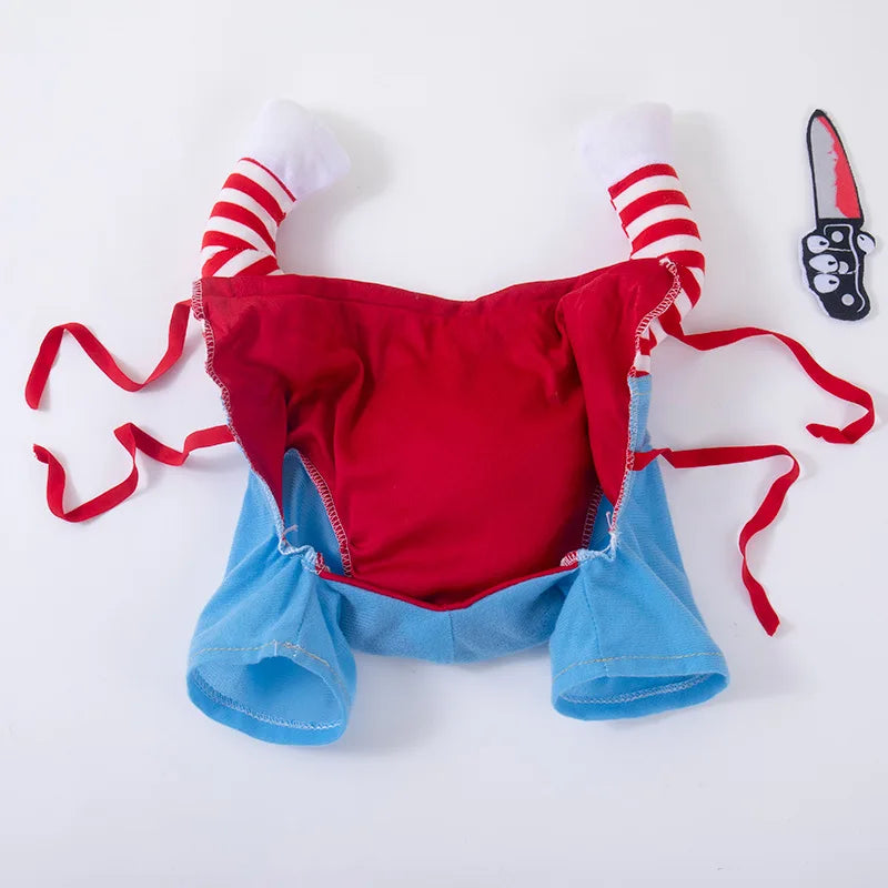 Costume Halloween Chucky pour Chien | Perruque & Bras en Peluche Inclus | S à XL