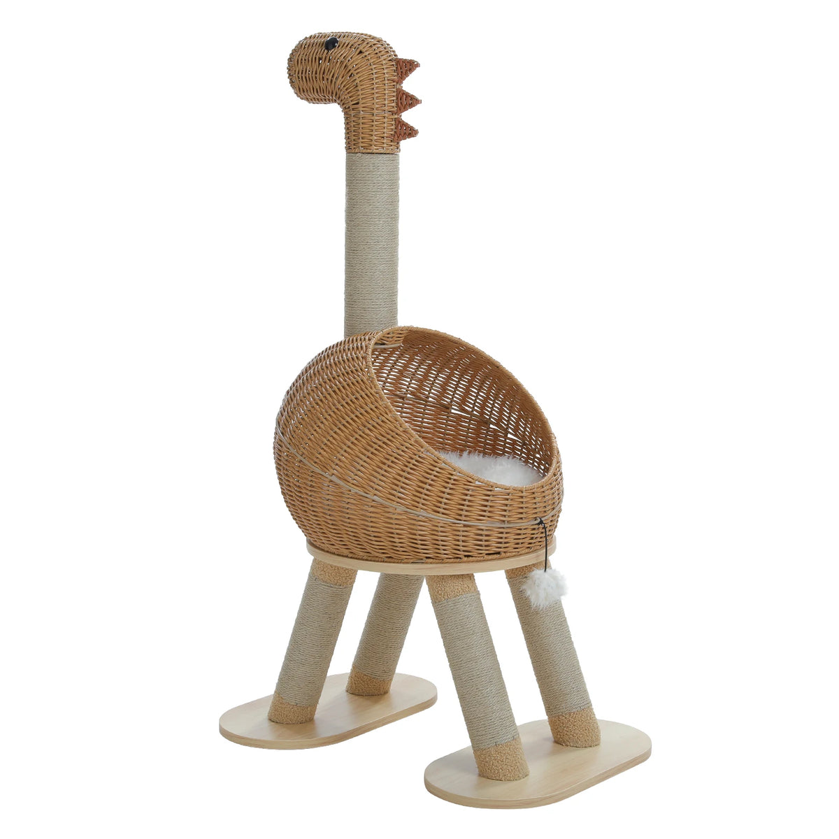 Arbre à Chat Dinosaure en Rotin 🦕