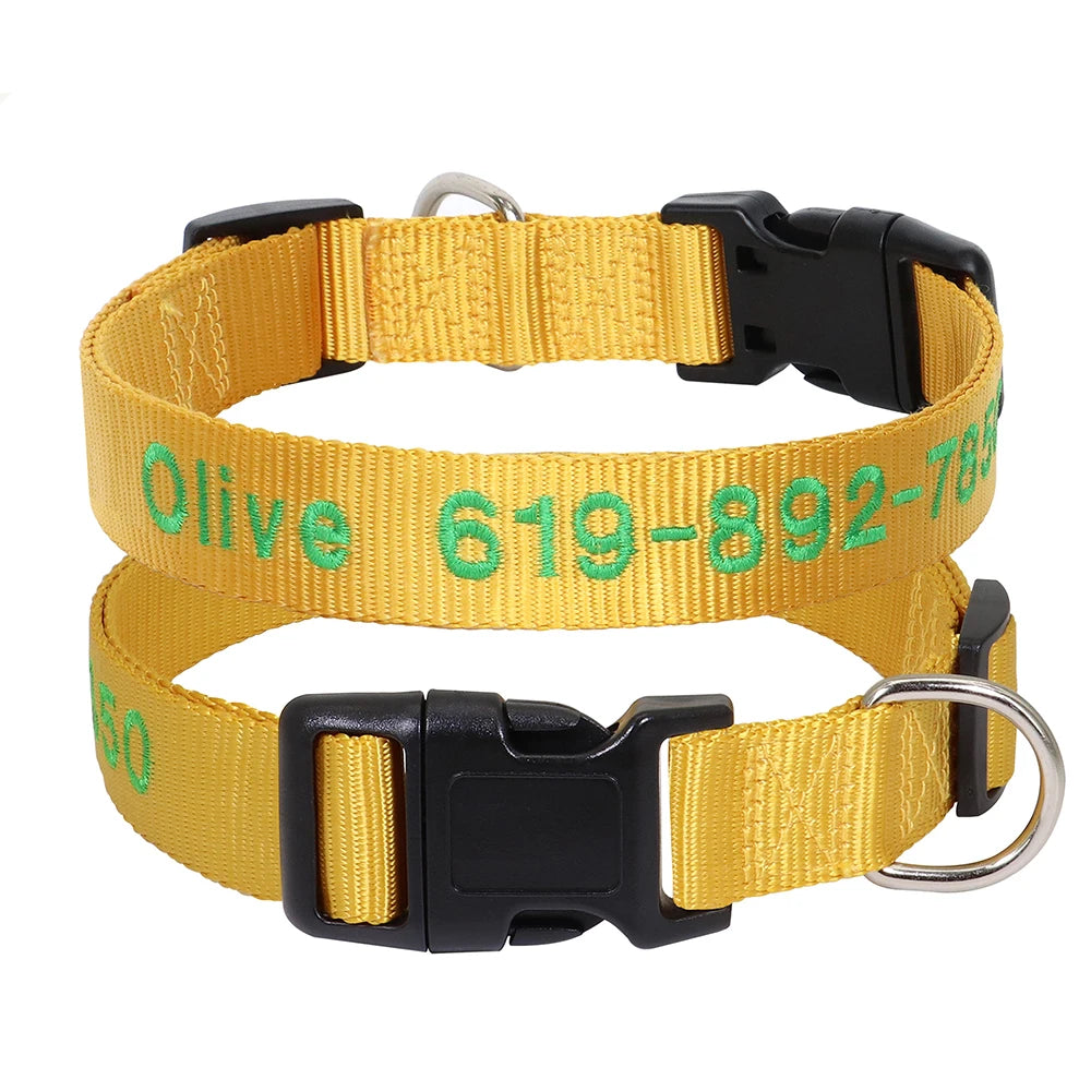 Collier Nylon Brodé Personnalisé pour Chien – Son prénom brodé sur mesure