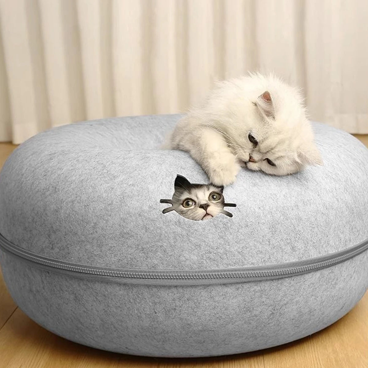 Tunnel Donut pour Chat – Disparaît dedans, ressort fou de joie