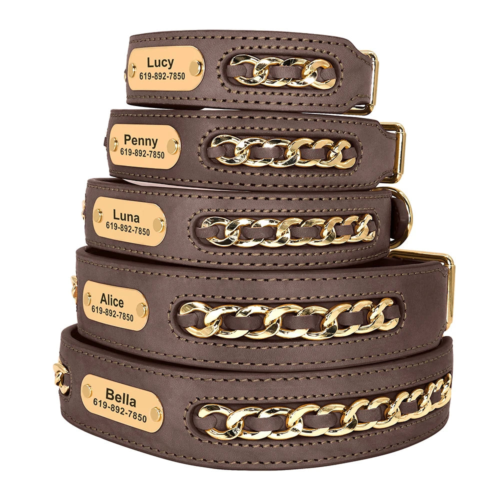 Collier en Cuir Personnalisé pour Chien – Élégant et unique