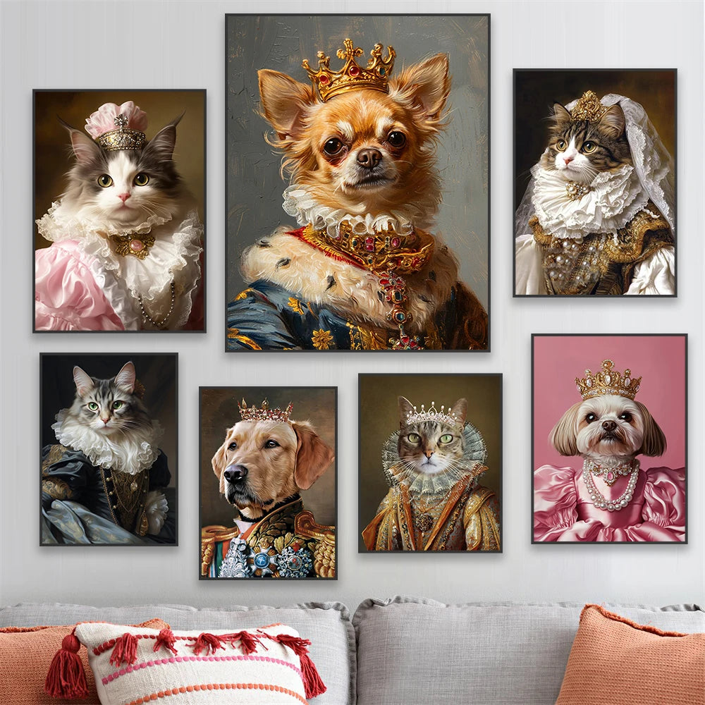 Portrait Royal Personnalisé de votre Animal d'après Photo