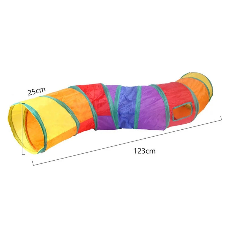 Tunnel Interactif Coloré pour Chat – Cache-cache version féline
