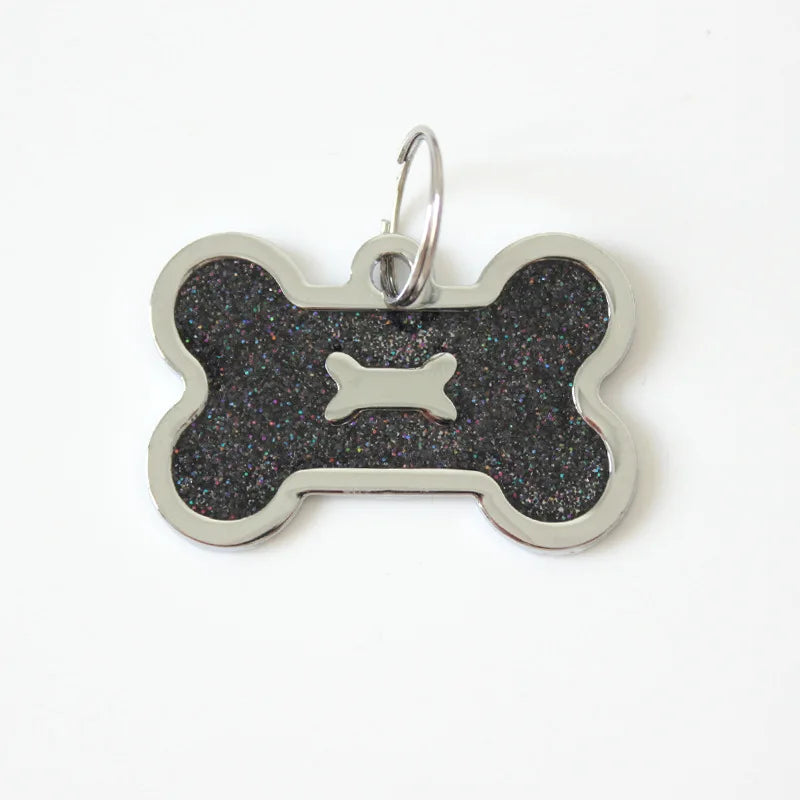 Médaille Pailletée – Gravée et Personnalisable pour Chien et Chat